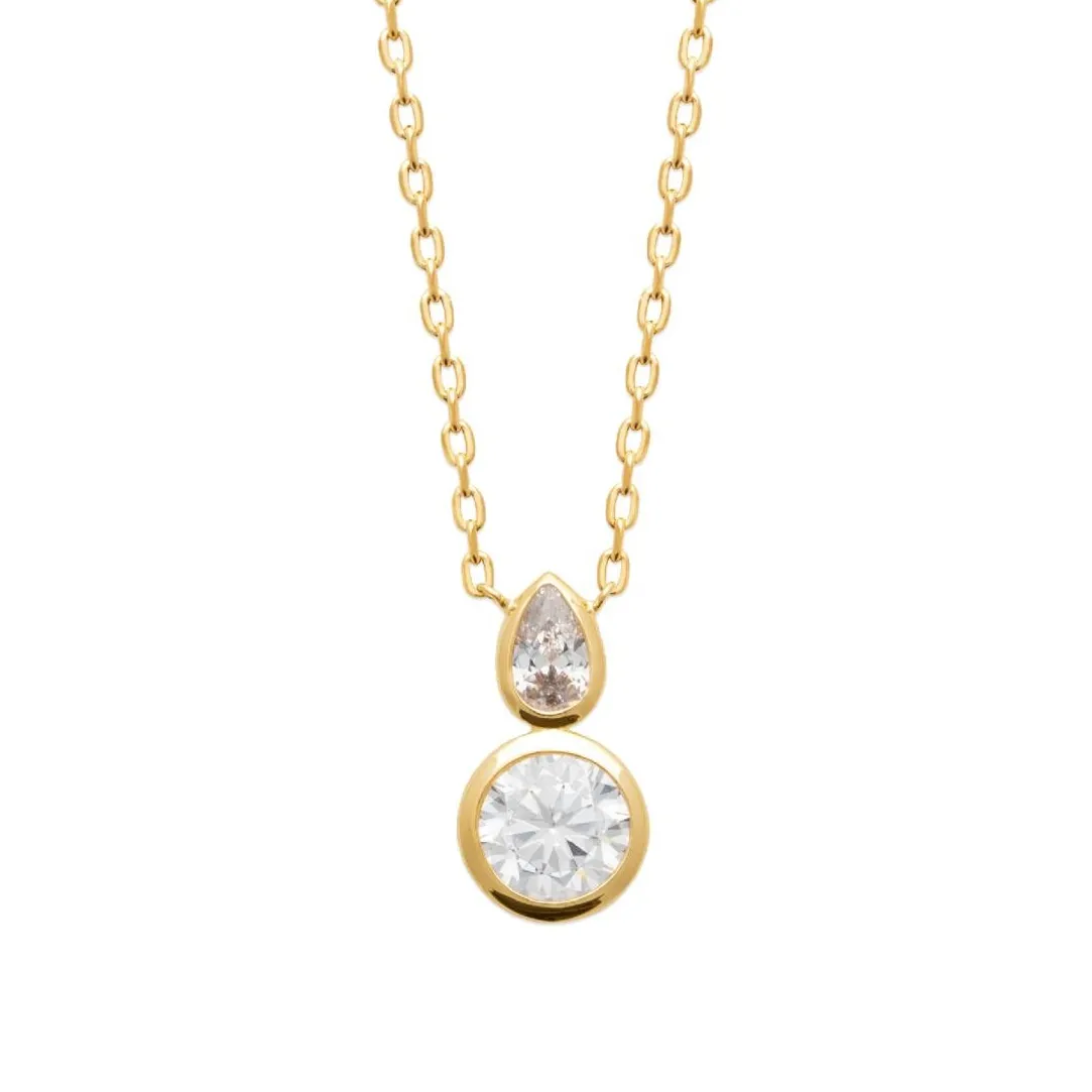 Maison de la Bijouterie Collier femme serti clos plaqué or UW34W045 | Femme Collier Et Pendentif