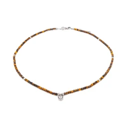 Sloya Collier Femme Lumia Oeil de Tigre | Femme Collier Et Pendentif