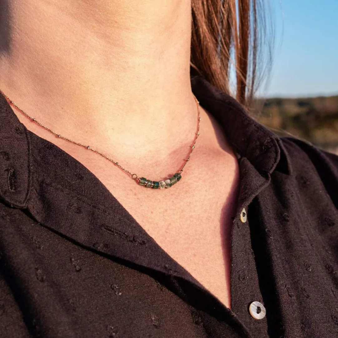 Sloya Collier Femme Piana Agate Aquatique | Femme Collier Et Pendentif