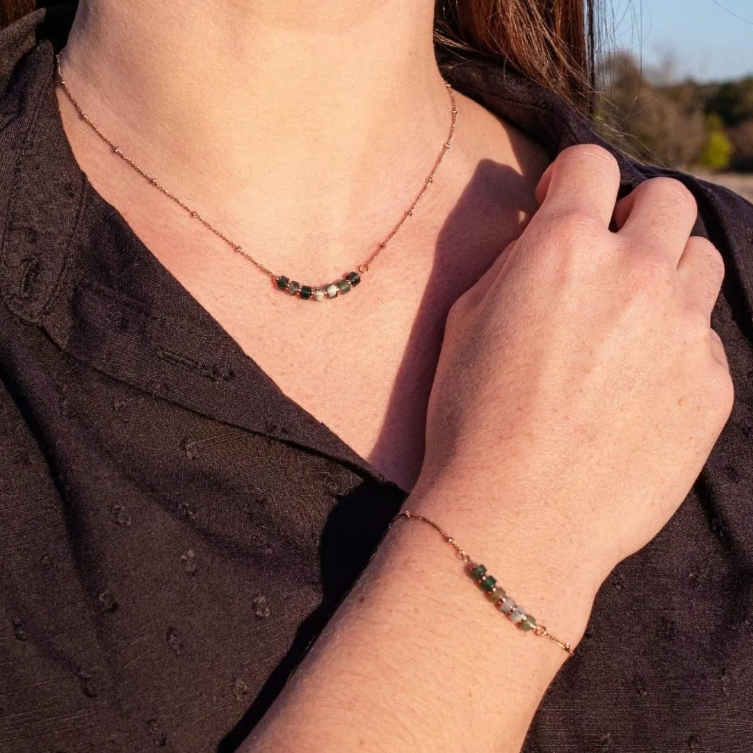 Sloya Collier Femme Piana Agate Aquatique | Femme Collier Et Pendentif