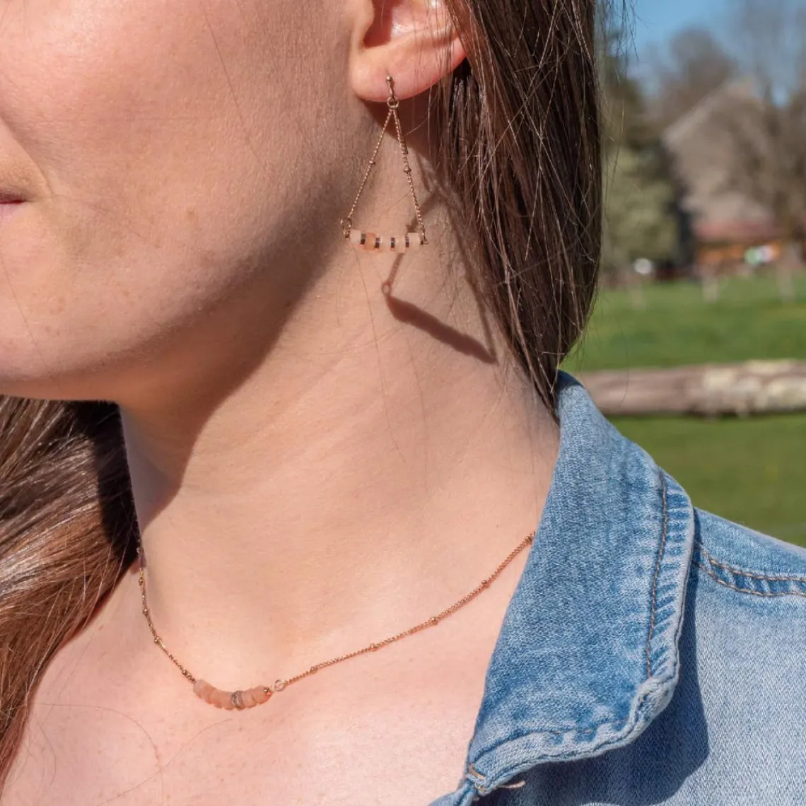 Sloya Collier Femme Piana en pierres de Soleil | Femme Collier Et Pendentif