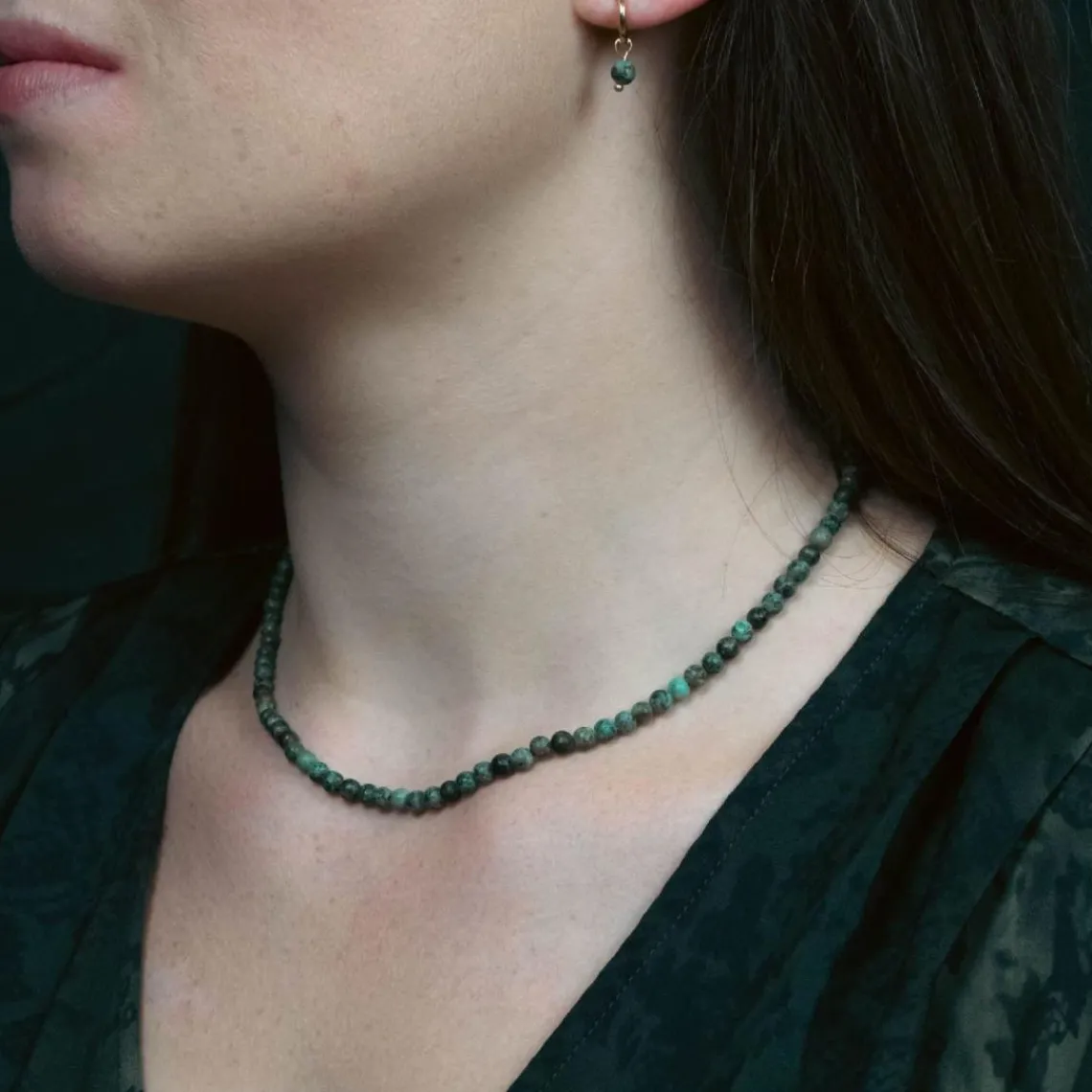 Sloya Collier Femme Serena Turquoise Africain | Femme Collier Et Pendentif