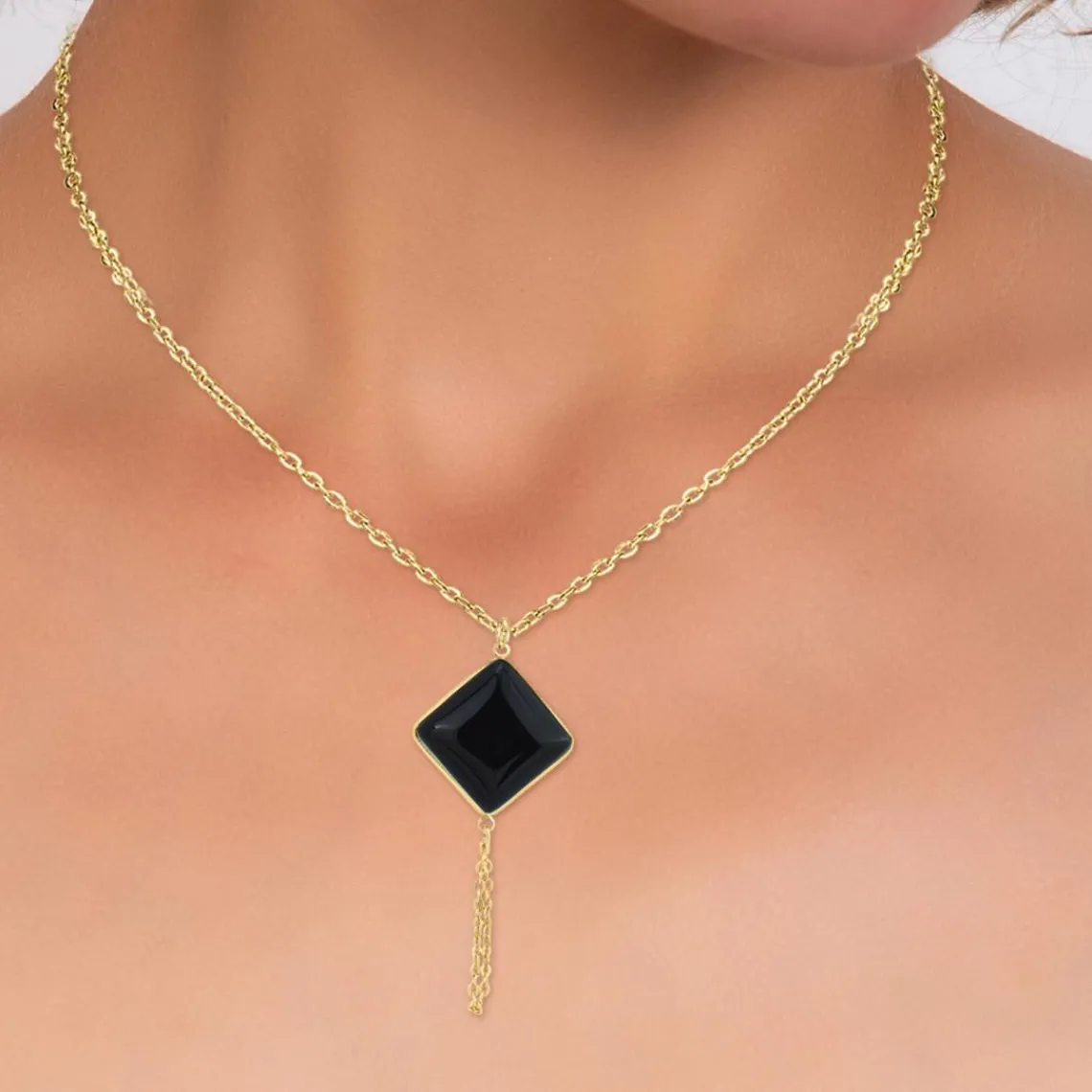 So Charm Bijoux Collier Femme So Charm - B3040-BLACK - Collier Mode Doré | Femme Collier Et Pendentif