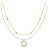 So Charm Bijoux Collier Femme So Charm - B2126-BLANC+B2370-DORE - Collier Mode Doré | Femme Collier Et Pendentif