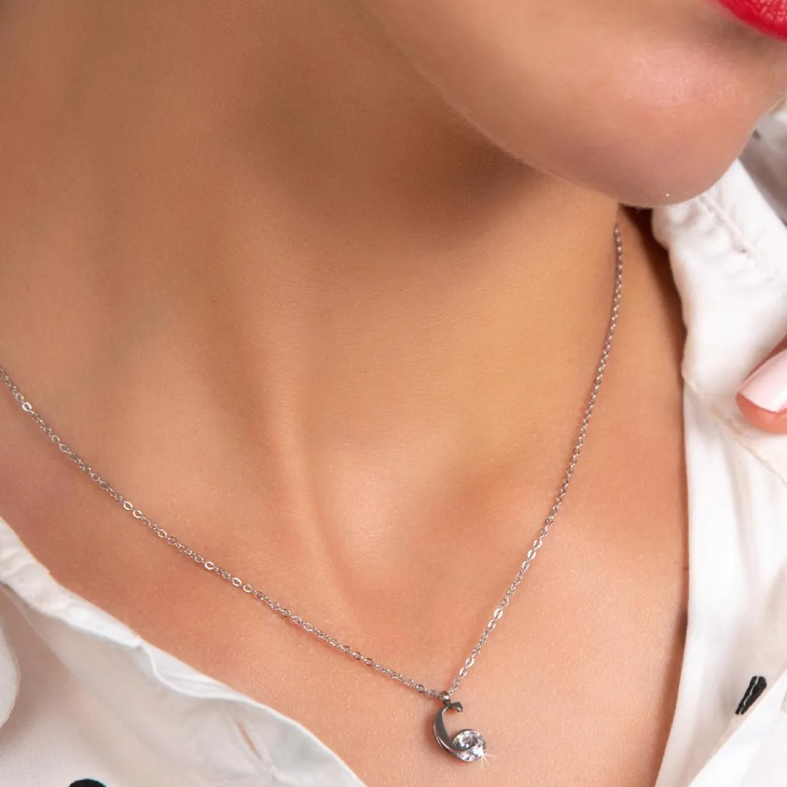 So Charm Bijoux Collier Femme So Charm - B1498-C - Collier Initiale Argenté | Femme Collier Et Pendentif