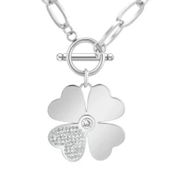 So Charm Bijoux Collier Femme So Charm - B2929 - Collier Trèfle Argenté | Femme Collier Et Pendentif