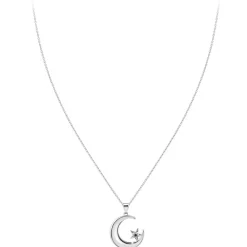 So Charm Bijoux Collier Femme So Charm - BD3300-ARGENT-DIAMANT-NOIR - Collier Mode Argenté | Femme Collier Et Pendentif
