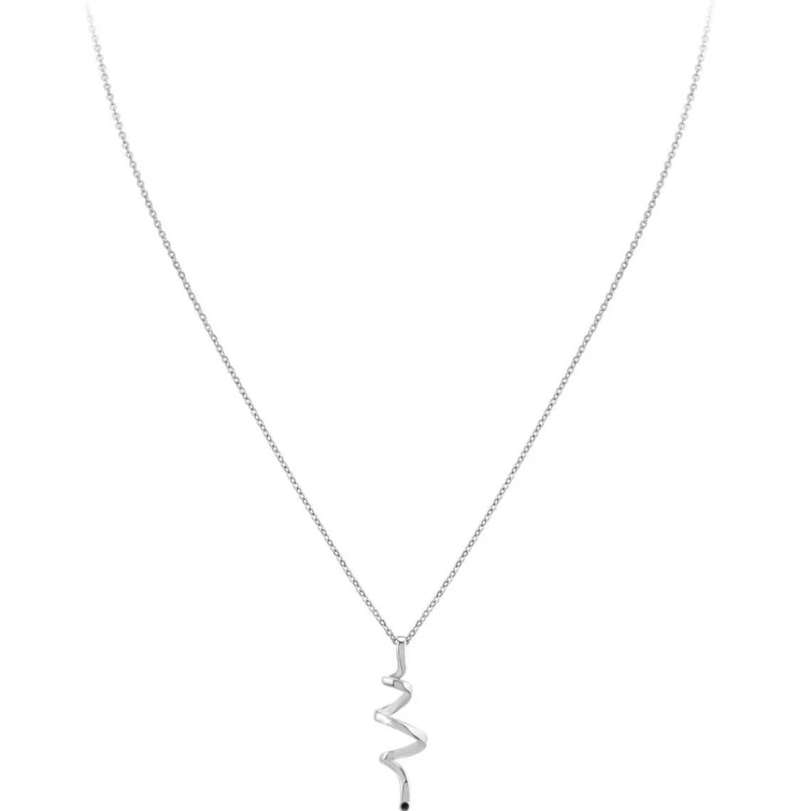 So Charm Bijoux Collier Femme So Charm - BD1549-COLLIER-ARGENT-DIAMANT-NOIR - Collier Mode Argenté | Femme Collier Et Pendentif