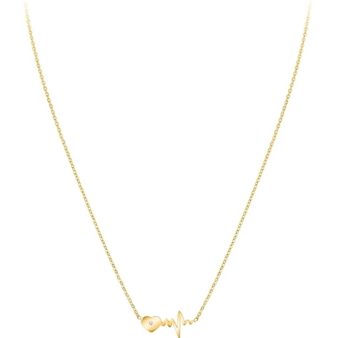 So Charm Bijoux Collier Femme So Charm - BD2757-COLLIER-DORE-DIAMANT-BLANC - Collier Coeur Doré | Femme Collier Et Pendentif