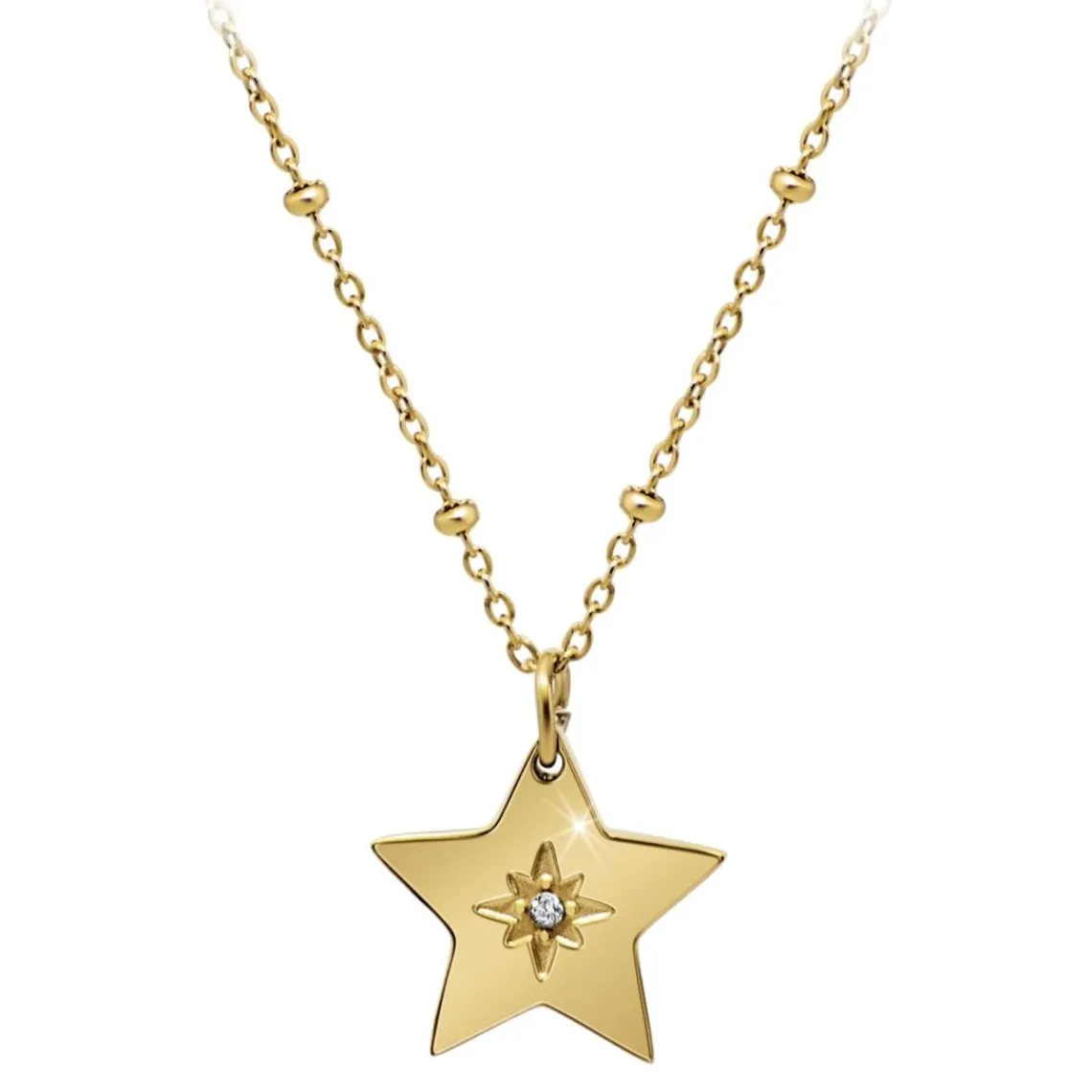 So Charm Bijoux Collier Femme So Charm - BD4098-DORE - Collier Étoile Doré | Femme Collier Et Pendentif