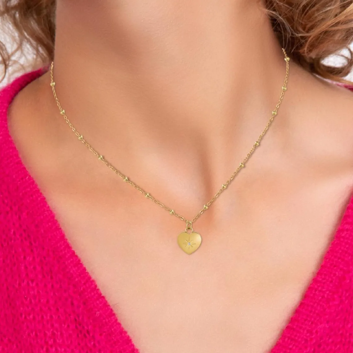 So Charm Bijoux Collier Femme So Charm - BD4097-DORE - Collier Coeur Doré | Femme Collier Et Pendentif