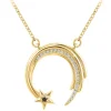 So Charm Bijoux Collier Femme So Charm - BD3301-DORE-DIAMANT-NOIR - Collier Mode Doré | Femme Collier Et Pendentif