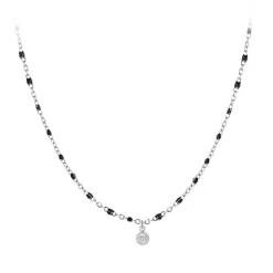 So Charm Bijoux Collier Femme So Charm - BD2380-NOIR-DIAMANT - Collier Mode Argenté | Femme Collier Et Pendentif