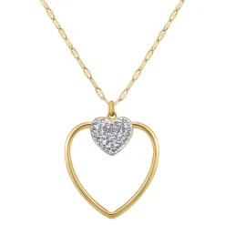 So Charm Bijoux Collier Femme So Charm - B3408-DORE-BLANC - Collier Coeur Doré | Femme Collier Et Pendentif