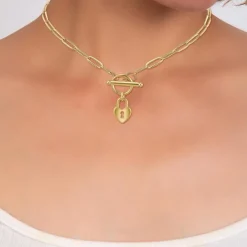 So Charm Bijoux Collier Femme So Charm - B3230-DORE - Collier Coeur Doré | Femme Collier Et Pendentif