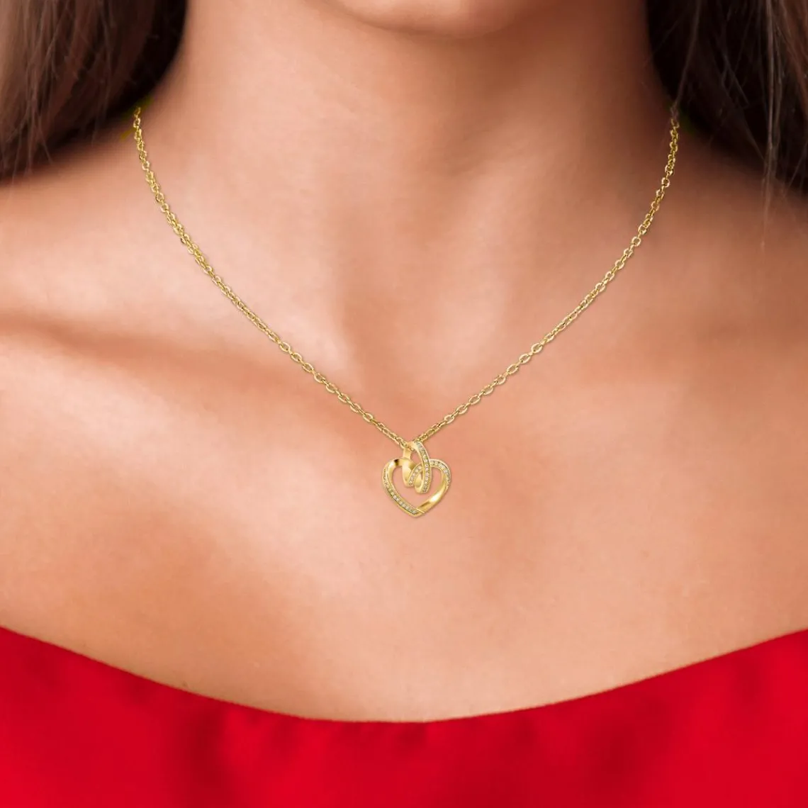 So Charm Bijoux Collier Femme So Charm - B2809-DORE - Collier Coeur Doré | Femme Collier Et Pendentif