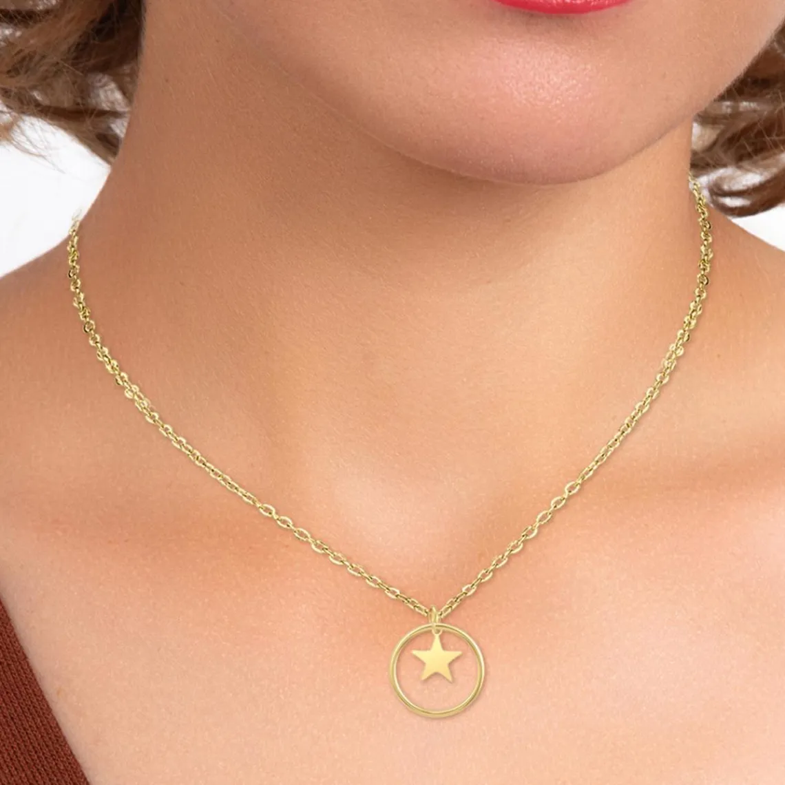 So Charm Bijoux Collier Femme So Charm - B3009-DORE - Collier Étoile Doré | Femme Collier Et Pendentif