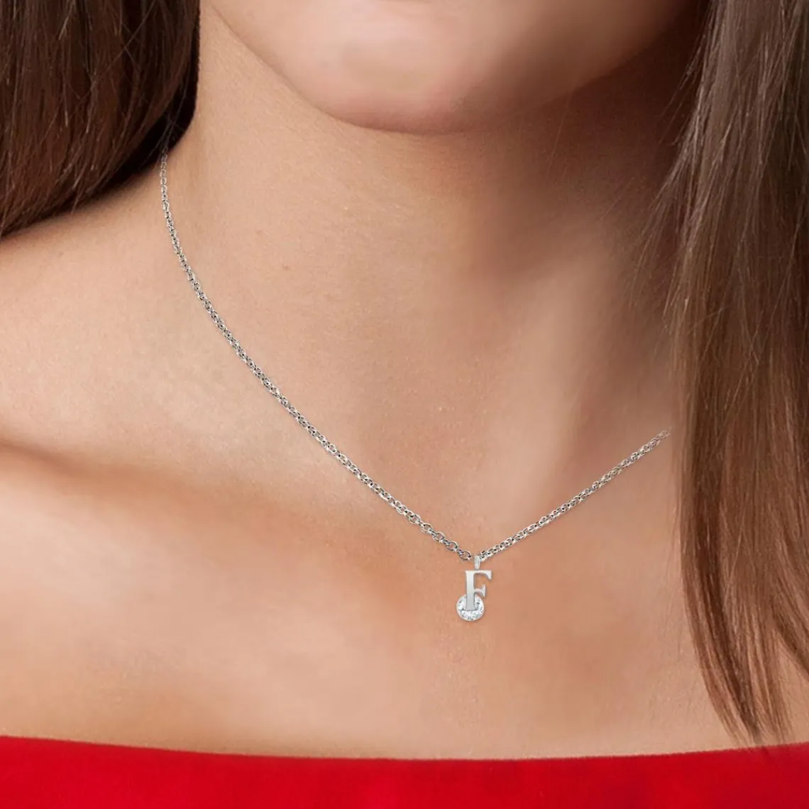 So Charm Bijoux Collier Femme So Charm - B1498-F - Collier Initiale Argenté | Femme Collier Et Pendentif