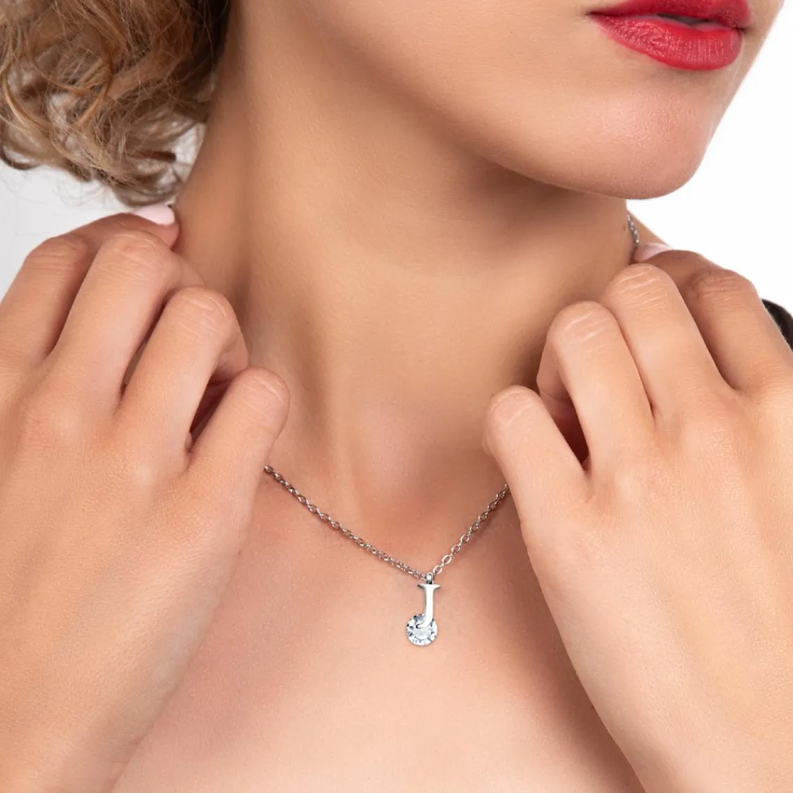 So Charm Bijoux Collier Femme So Charm - B1498-J - Collier Initiale Argenté | Femme Collier Et Pendentif