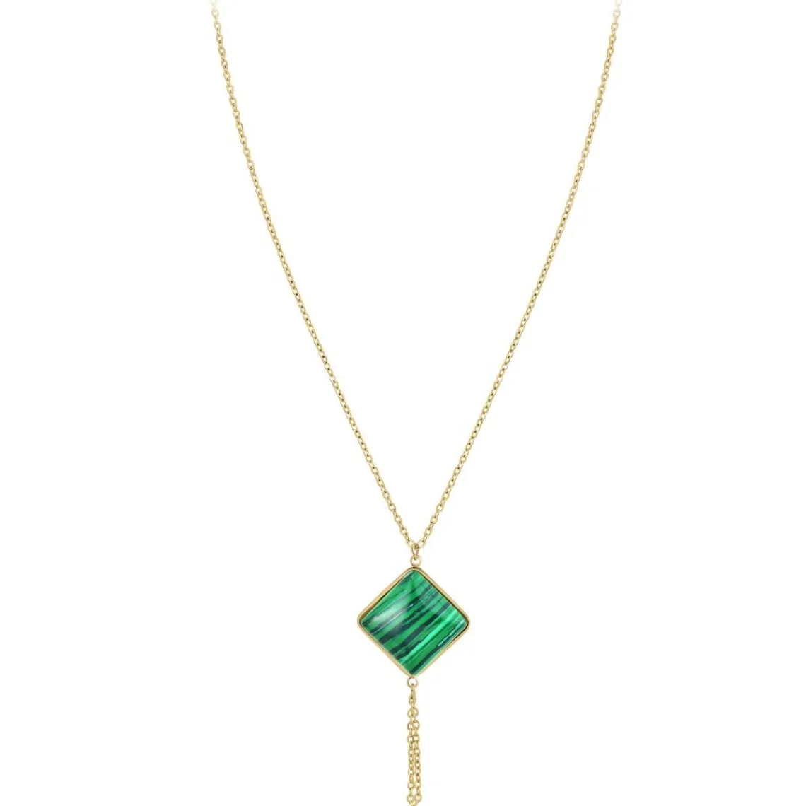 So Charm Bijoux Collier Femme So Charm - B3040-MALACHITE - Collier Mode Doré | Femme Collier Et Pendentif