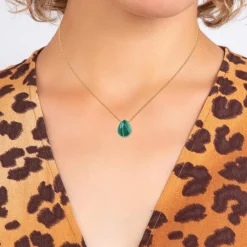 So Charm Bijoux Collier Femme So Charm - B2498-MALACHITE - Collier Mode Doré | Femme Collier Et Pendentif