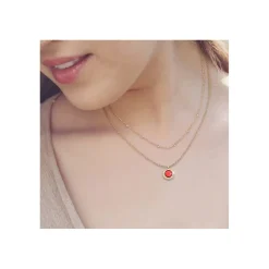 So Charm Bijoux Collier Femme So Charm - B2126-ROUGE+B2370-DORE - Collier Mode Doré | Femme Collier Et Pendentif