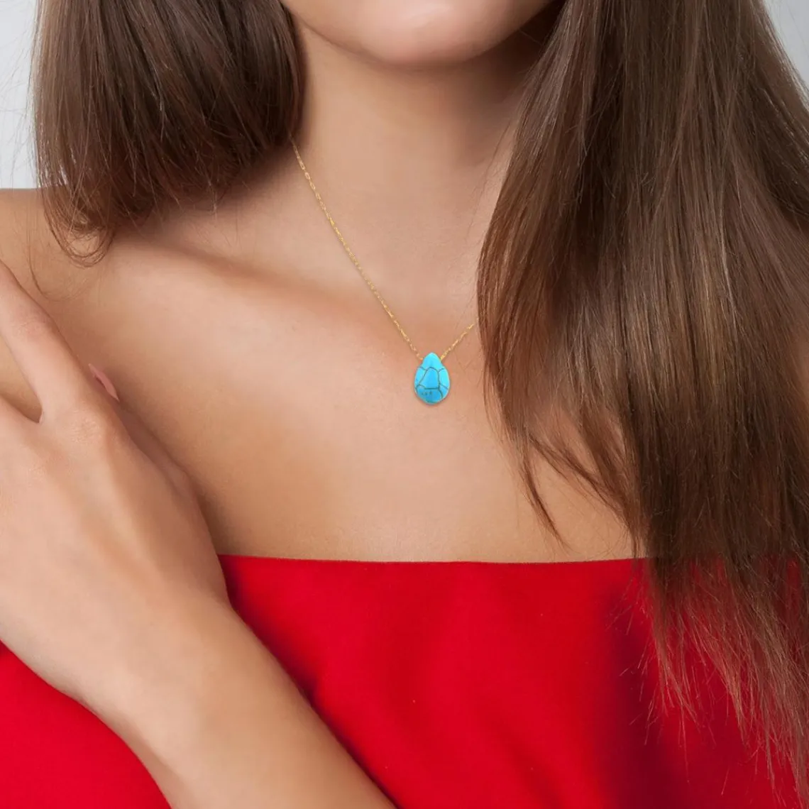 So Charm Bijoux Collier Femme So Charm - B2498-TURQUOISE - Collier Mode Doré | Femme Collier Et Pendentif