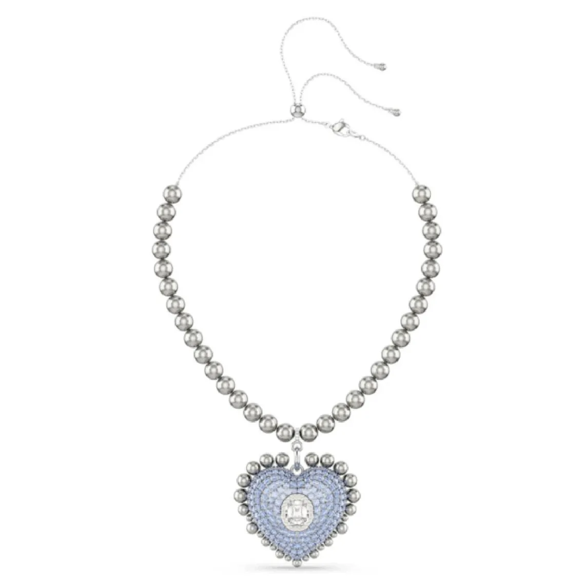 Swarovski Bijoux Collier Femme Swarovski Hyperbola Heart Large - 5680645 bleu,argent | Femme Collier Et Pendentif