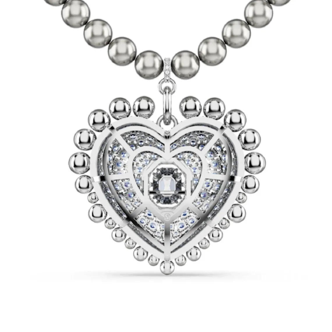 Swarovski Bijoux Collier Femme Swarovski Hyperbola Heart Large - 5680645 bleu,argent | Femme Collier Et Pendentif