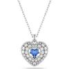 Swarovski Bijoux Collier Femme Swarovski Hyperbola Heart - 5680403 bleu,argent | Femme Collier Et Pendentif