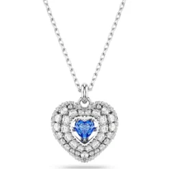 Swarovski Bijoux Collier Femme Swarovski Hyperbola Heart - 5680403 bleu,argent | Femme Collier Et Pendentif