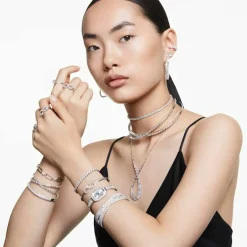Swarovski Bijoux Collier Femme Swarovski Hyperbola L - 5679438 blanc,argent | Femme Collier Et Pendentif