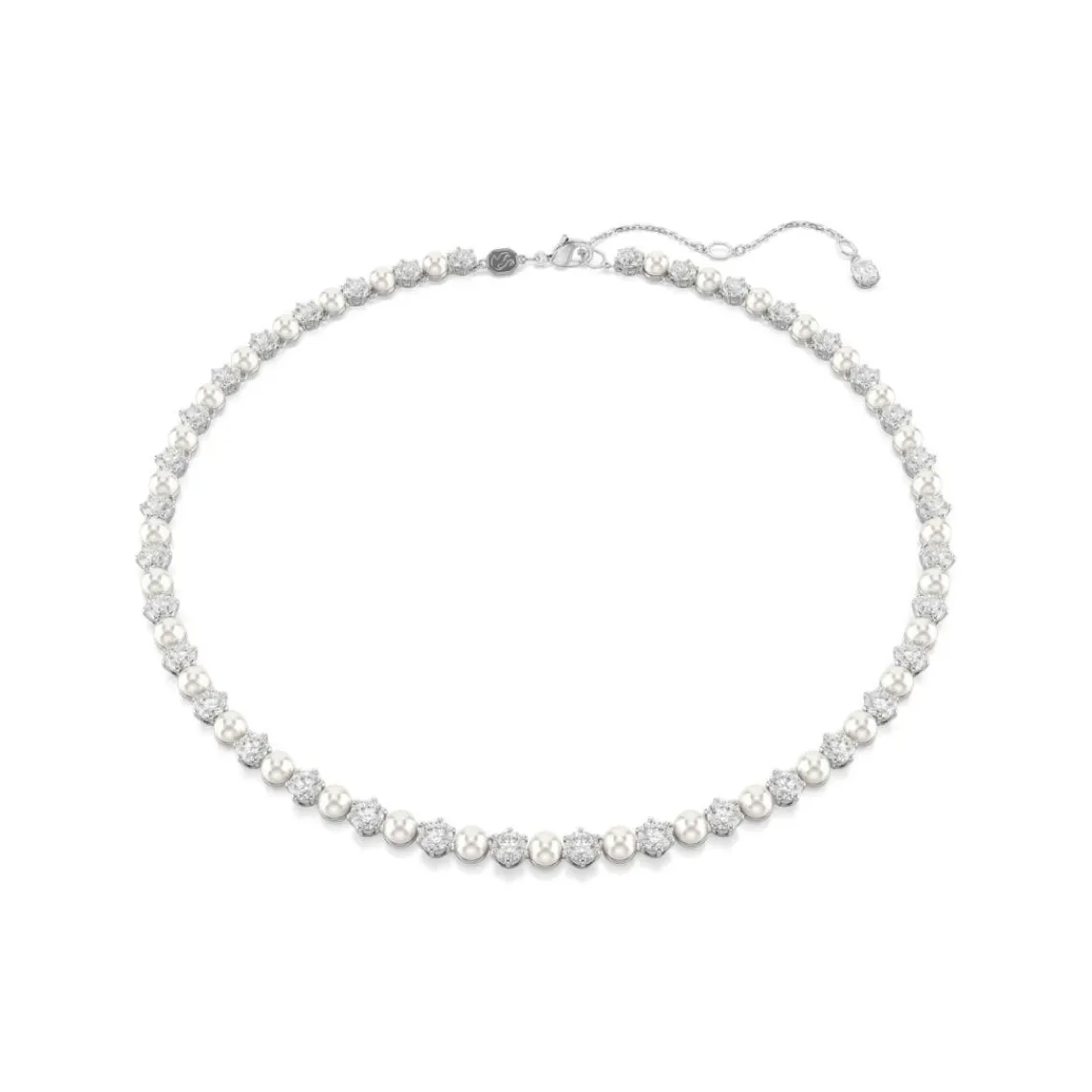 Swarovski Bijoux Collier Femme Swarovski Matrix Pearl - 5689623 Blanc Métal rhodié | Femme Collier Et Pendentif