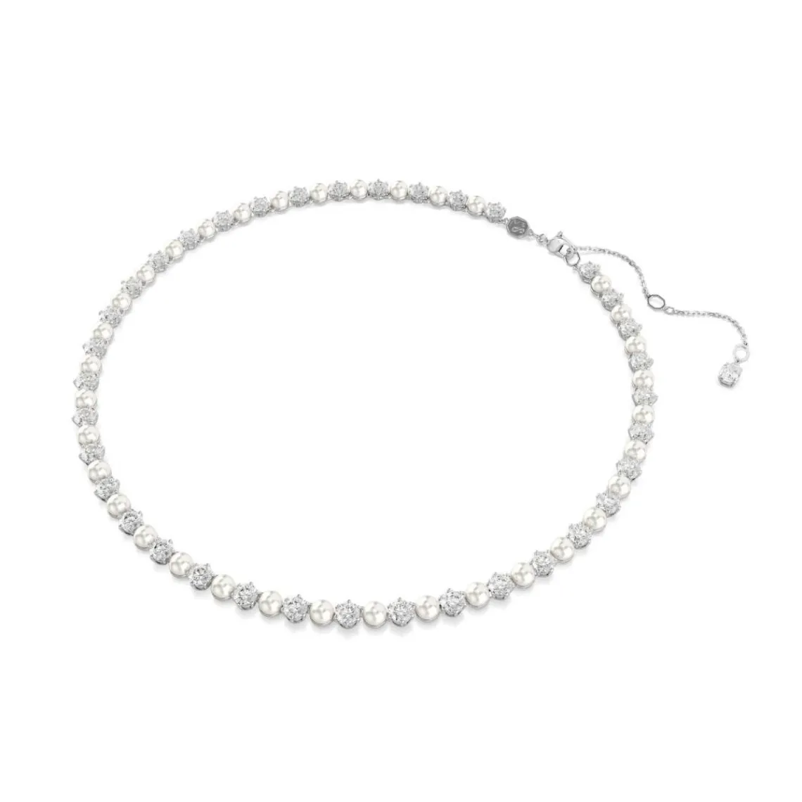 Swarovski Bijoux Collier Femme Swarovski Matrix Pearl - 5689623 Blanc Métal rhodié | Femme Collier Et Pendentif