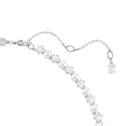 Swarovski Bijoux Collier Femme Swarovski Matrix Pearl - 5689623 Blanc Métal rhodié | Femme Collier Et Pendentif
