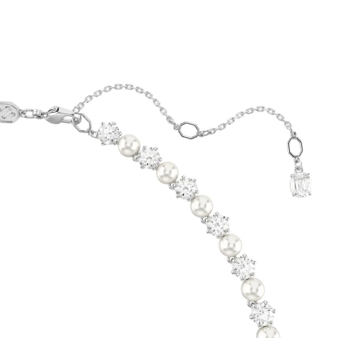 Swarovski Bijoux Collier Femme Swarovski Matrix Pearl - 5689623 Blanc Métal rhodié | Femme Collier Et Pendentif