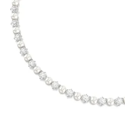Swarovski Bijoux Collier Femme Swarovski Matrix Pearl - 5689623 Blanc Métal rhodié | Femme Collier Et Pendentif