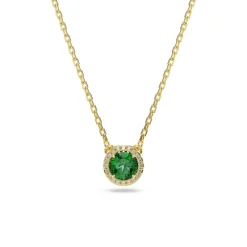 Swarovski Bijoux Collier Femme Swarovski Una  - 5680557 Plaqué or Vert | Femme Collier Et Pendentif
