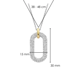Ti Sento Collier Femme 3964ZY-42 - Argent, plaqué or | Femme Collier Et Pendentif