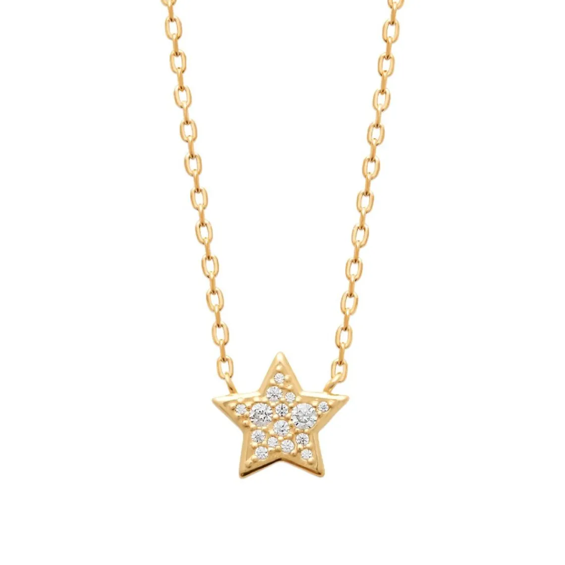 Maison de la Bijouterie Collier femme étoile oxyde de zirconium plaqué or UW3W5U45 | Femme Collier Et Pendentif