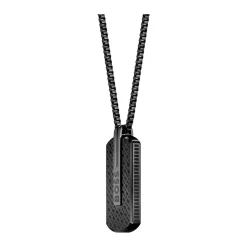 Boss Bijoux Collier Homme en Acier Noir | Homme Colliers Et Pendentifs