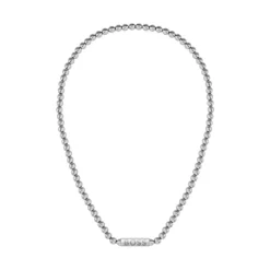 Boss Bijoux Collier Homme Sphere Metal - 1580656 Acier Argent | Homme Colliers Et Pendentifs