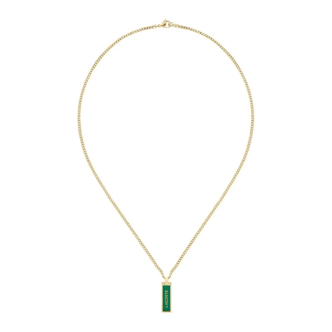 Lacoste Collier Homme Fence - 2040325 Acier Doré, Vert | Homme Colliers Et Pendentifs