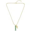 Lacoste Collier Homme Umpire - 2040488 Acier Doré, Vert | Homme Colliers Et Pendentifs