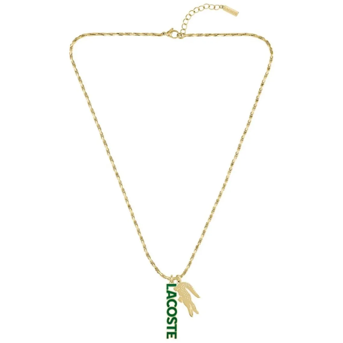 Lacoste Collier Homme Umpire - 2040488 Acier Doré, Vert | Homme Colliers Et Pendentifs