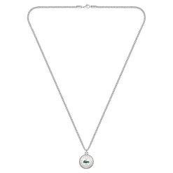 Lacoste Collier Homme Vigor - 2040447 Acier Argent, Marron | Homme Colliers Et Pendentifs