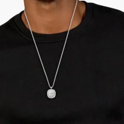Lacoste Collier Homme Vigor - 2040410 Acier Argent | Homme Colliers Et Pendentifs