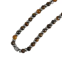 Redskins Collier Homme Bijoux - 285805 Pierre Marron | Homme Colliers Et Pendentifs