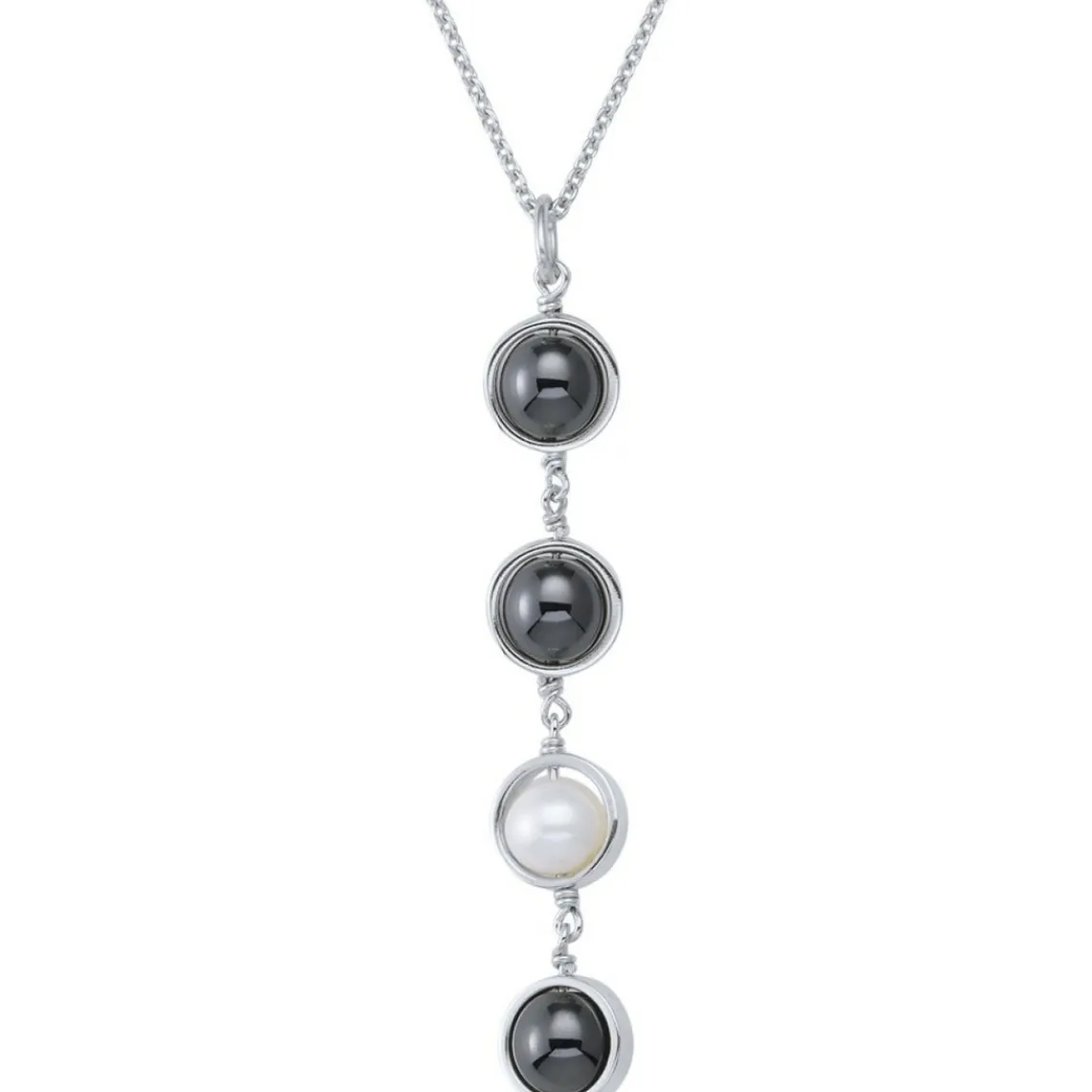 Jourdan Collier CERES AMK030 - Collier En Argent et Hematite Femme | Femme Collier Et Pendentif