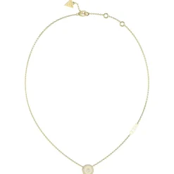 Guess Bijoux Collier Love Guess Acier Doré Et Zircon Cubique Central | Femme Collier Et Pendentif